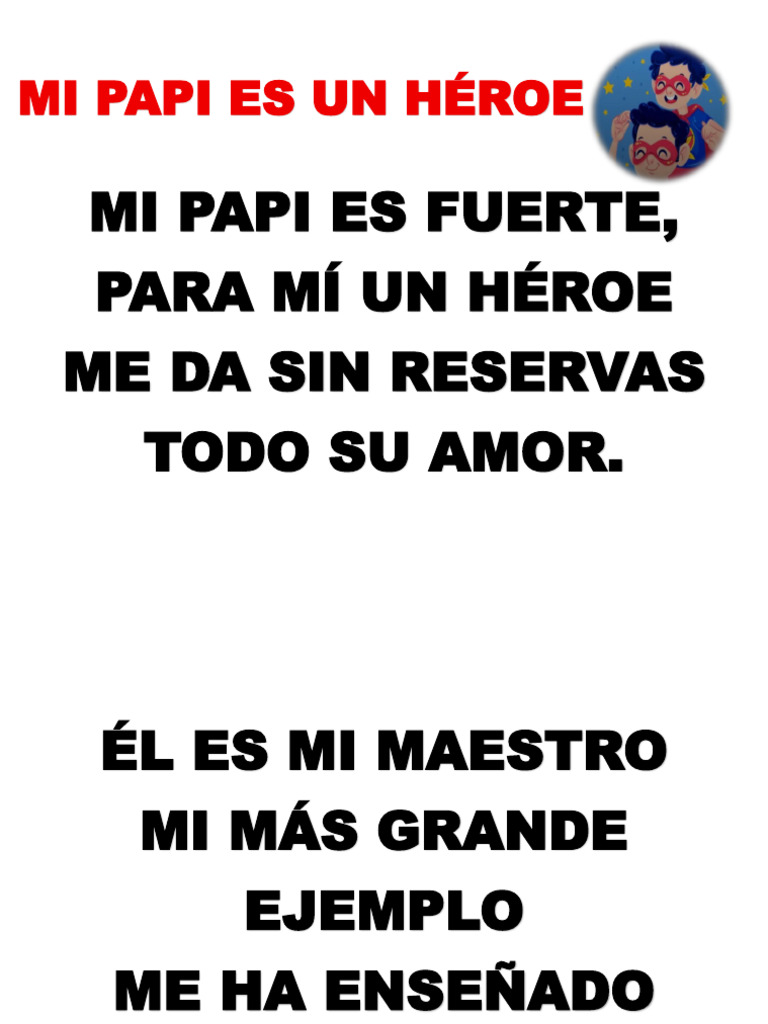 Mi Papi, Mi Héroe: Canción y Letras | PDF
