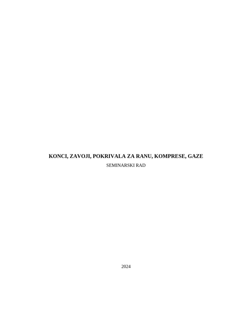 SCRIBD (Konci, Zavoji, Pokrivala Za Ranu, Komprese, Gaze) | PDF