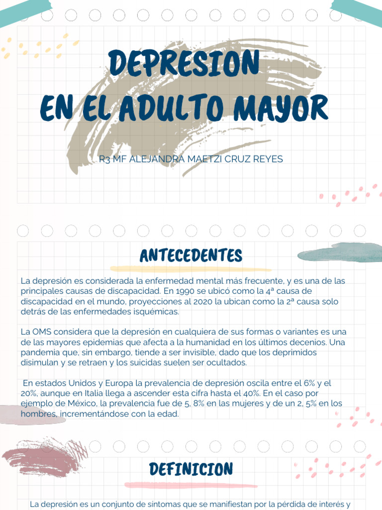 Depresión en Adultos Mayores: Causas y Síntomas | PDF | Trastorno ...