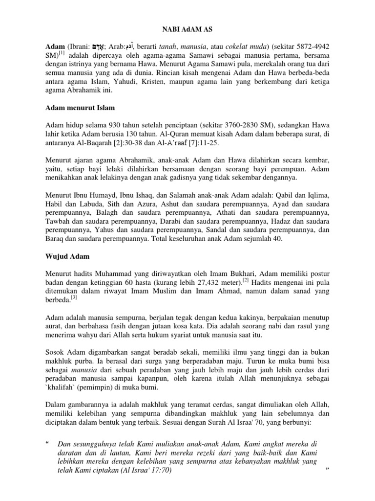 Nabi Adam As Pdf