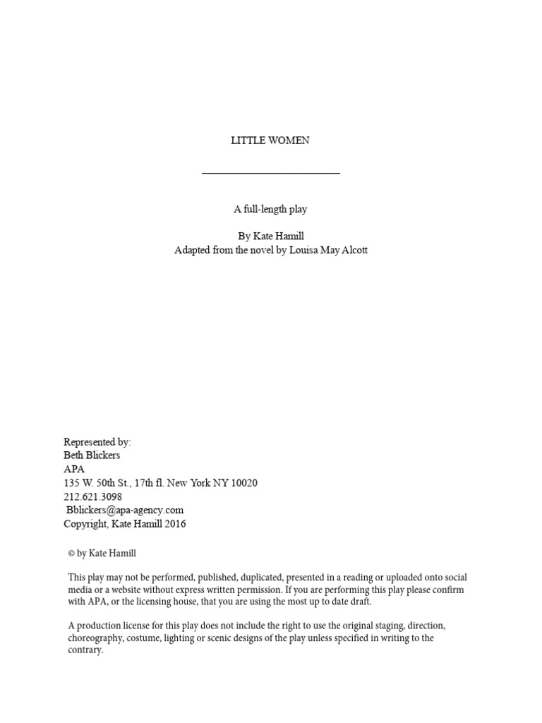 Little Women: A Play Adaptation | PDF | Little Women