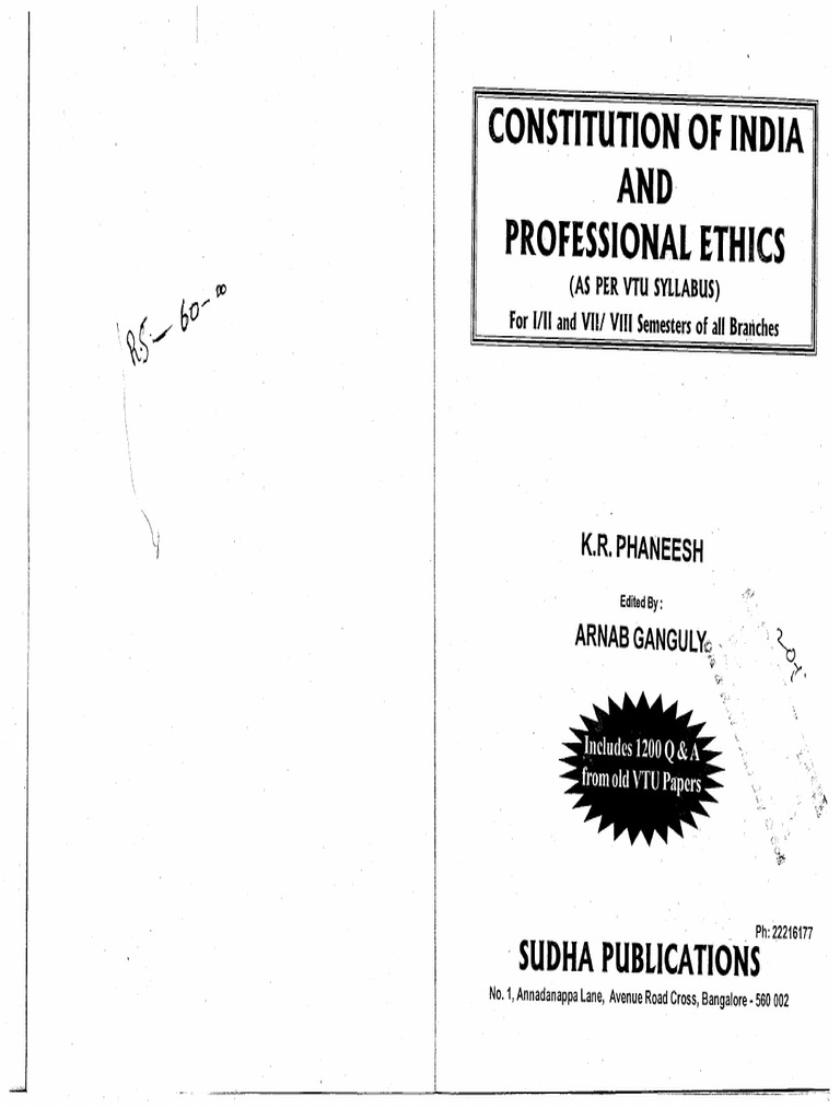 Constitution of India & Professional Ethics & Human Rights - Dr. K. R ...