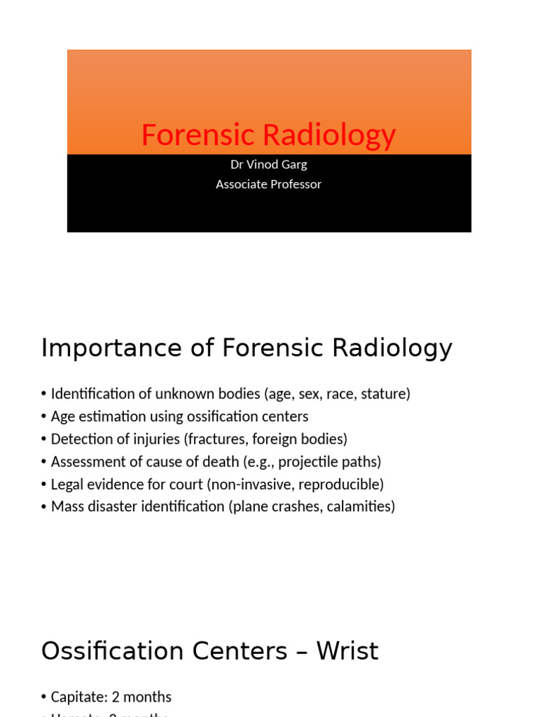 Completed Forensic Radiology | PDF