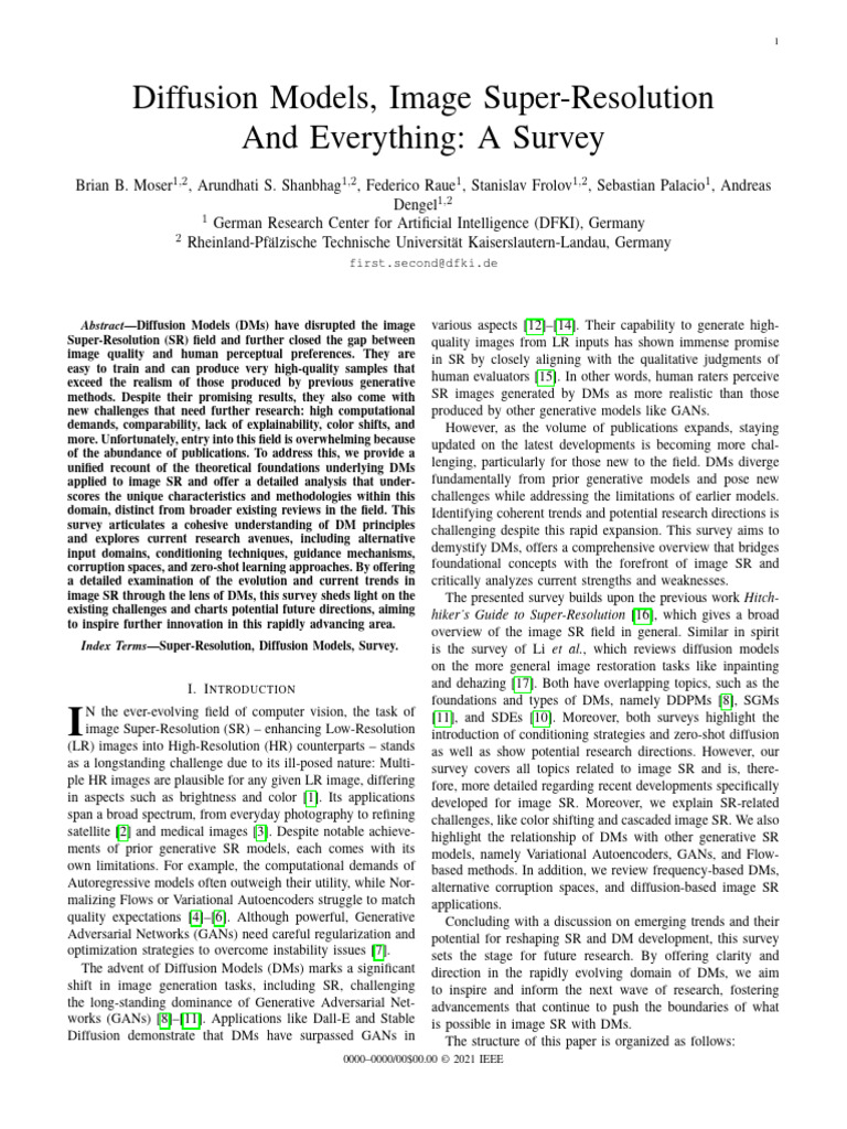 Survey on Diffusion Models for SR | PDF | Perception | Artificial ...