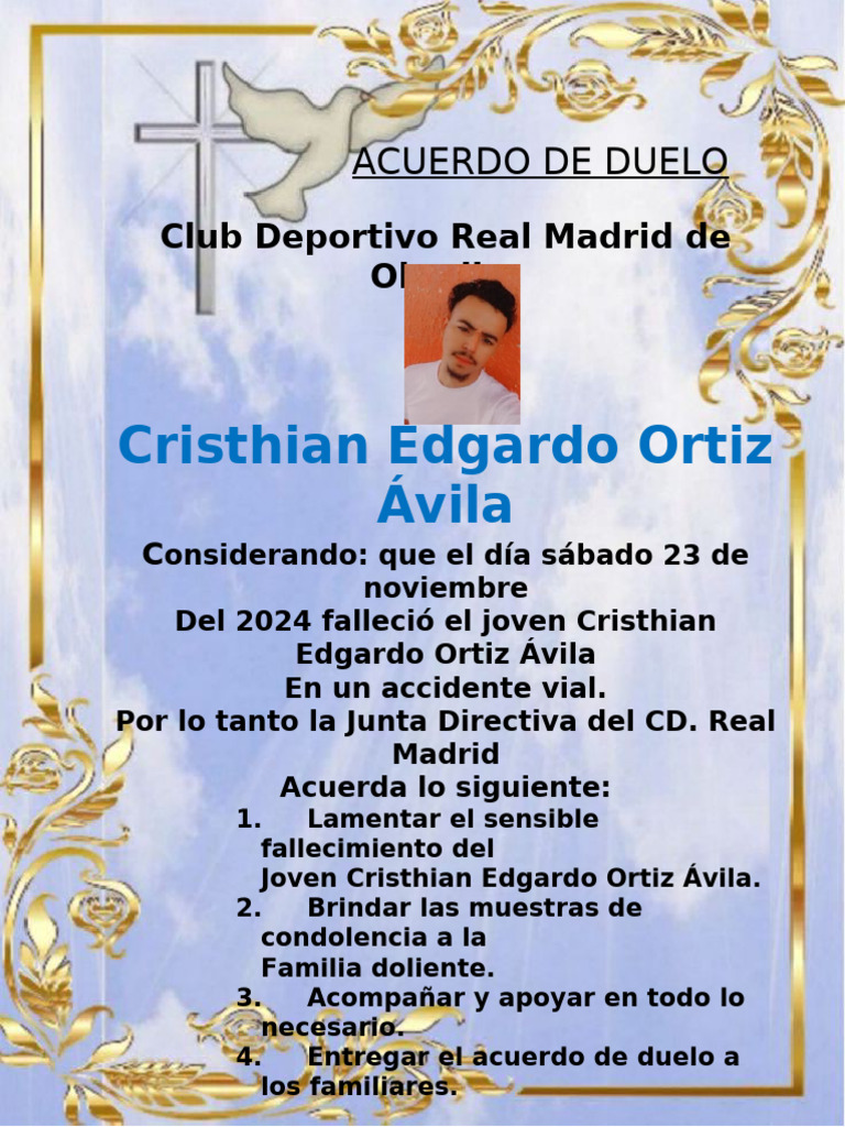 Acuerdo De Duelo Pdf