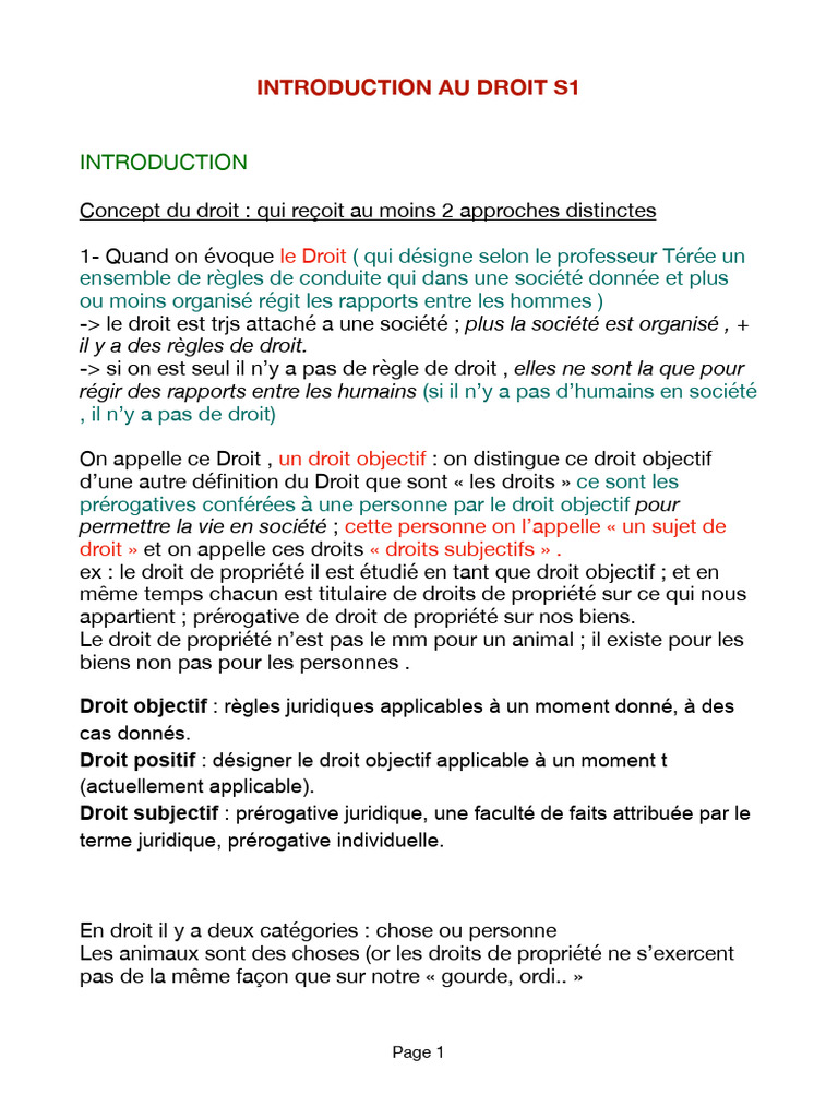 Introduction au Droit : Concepts et Règles | PDF | Loi | Droit de l ...
