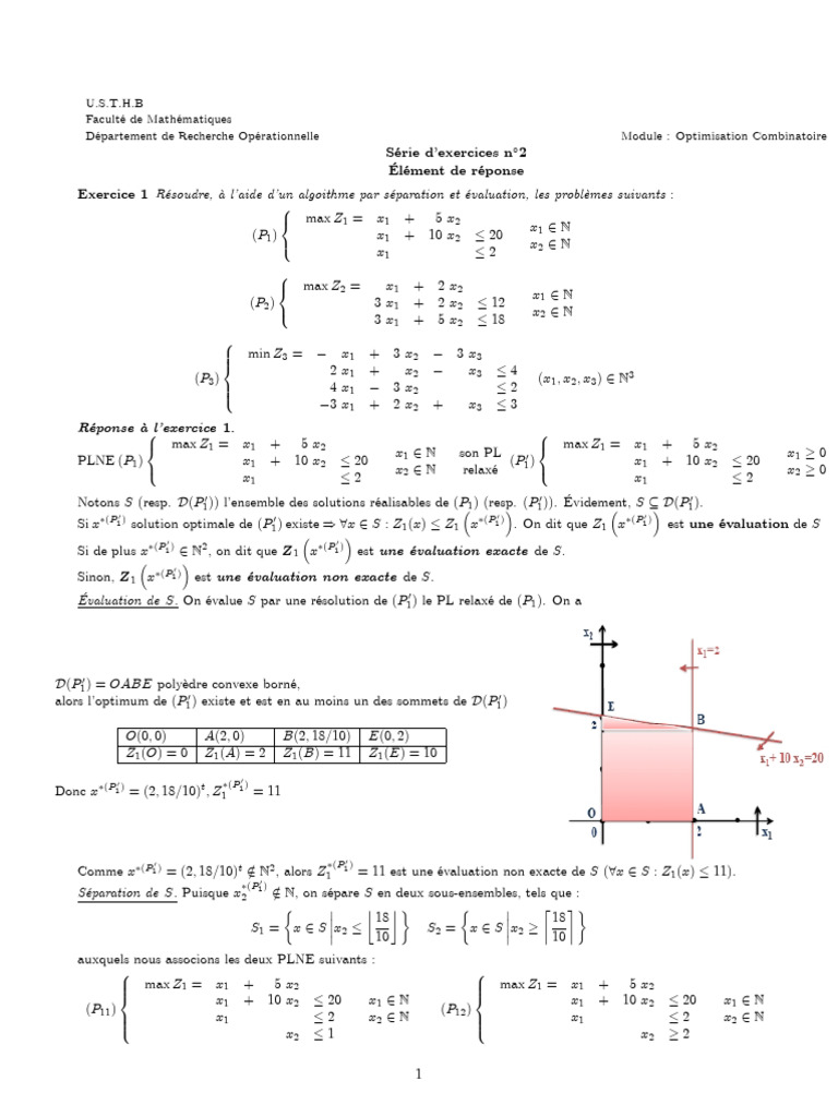 Exercices d'Optimisation Combinatoire | PDF | Combinatoire ...