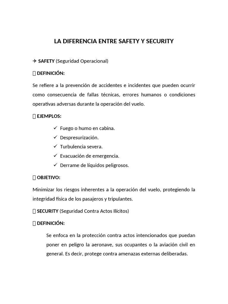 Diferencias entre Safety y Security | PDF