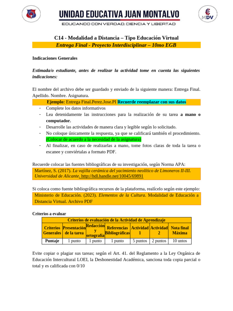 Proyecto Interdisciplinar 10mo EGB AI | PDF | Inteligencia artificial ...