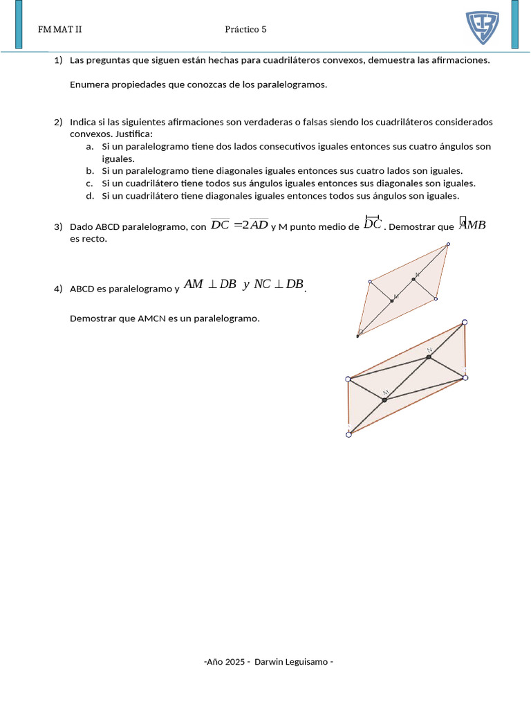 PRÁCTICO 5 MAT2 2025 | PDF