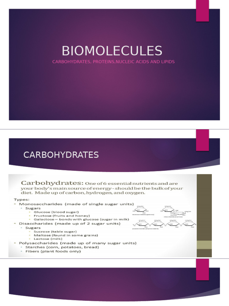 Carbohydrates: Key Biomolecules Explained | PDF | Carbohydrates | Glucose