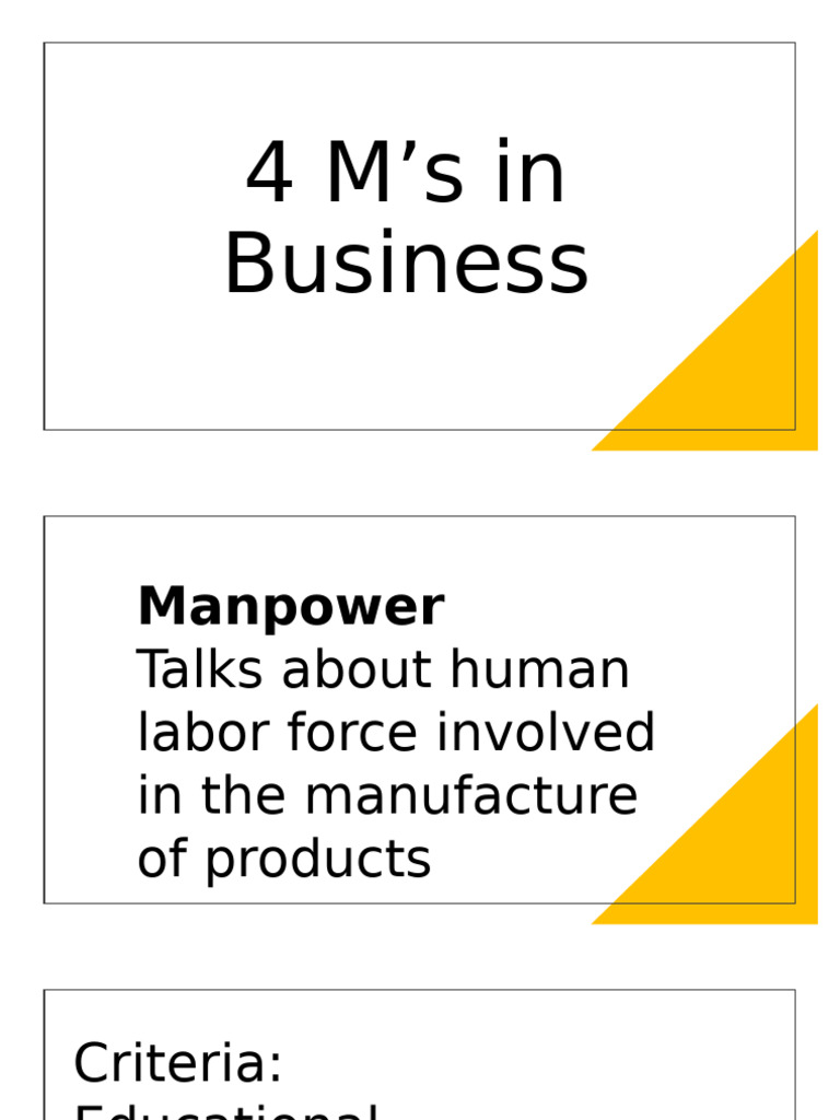 Understanding the 4 M's in Business | PDF