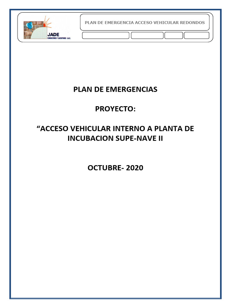 Plan de Emergencia Jade | PDF | Hospital | Primeros auxilios