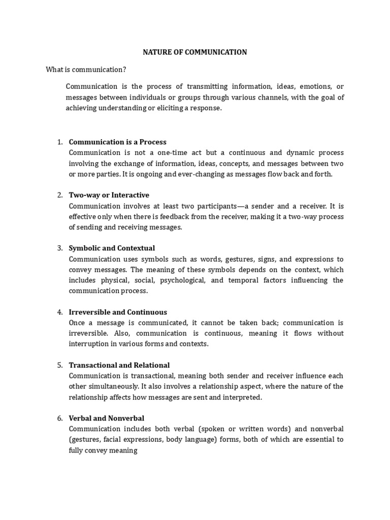 OralCom Lesson 1 Nature of Communication | PDF