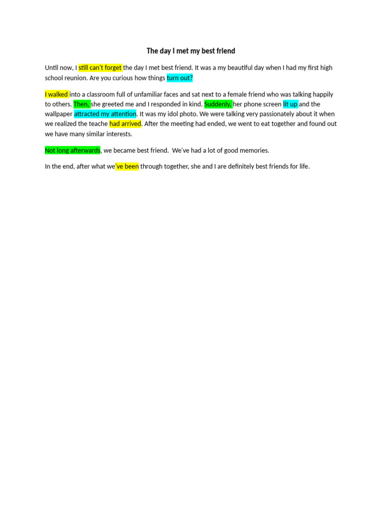 The Day I Met My Best Friend | PDF
