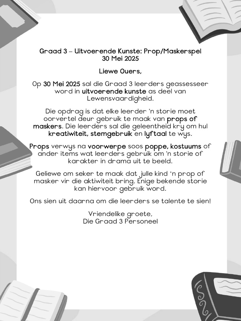 Uitvoerende Kuns Brief | PDF