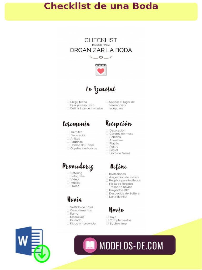 Checklist Boda | PDF