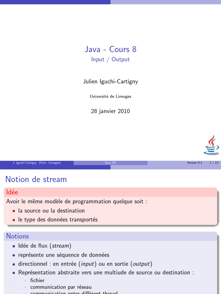 Flux de Fichiers en Java 8 | PDF | Java (Langage de programmation ...