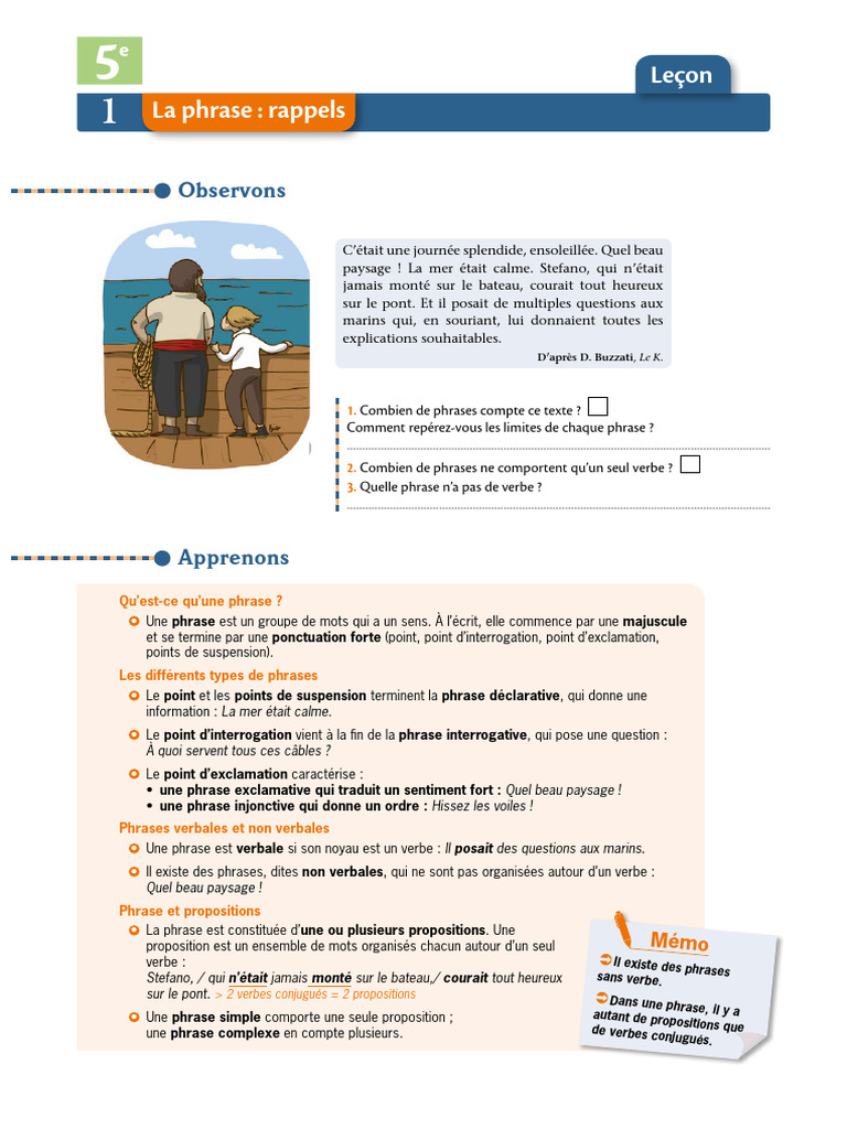 Comprendre la phrase simple | PDF | Phrase | Question