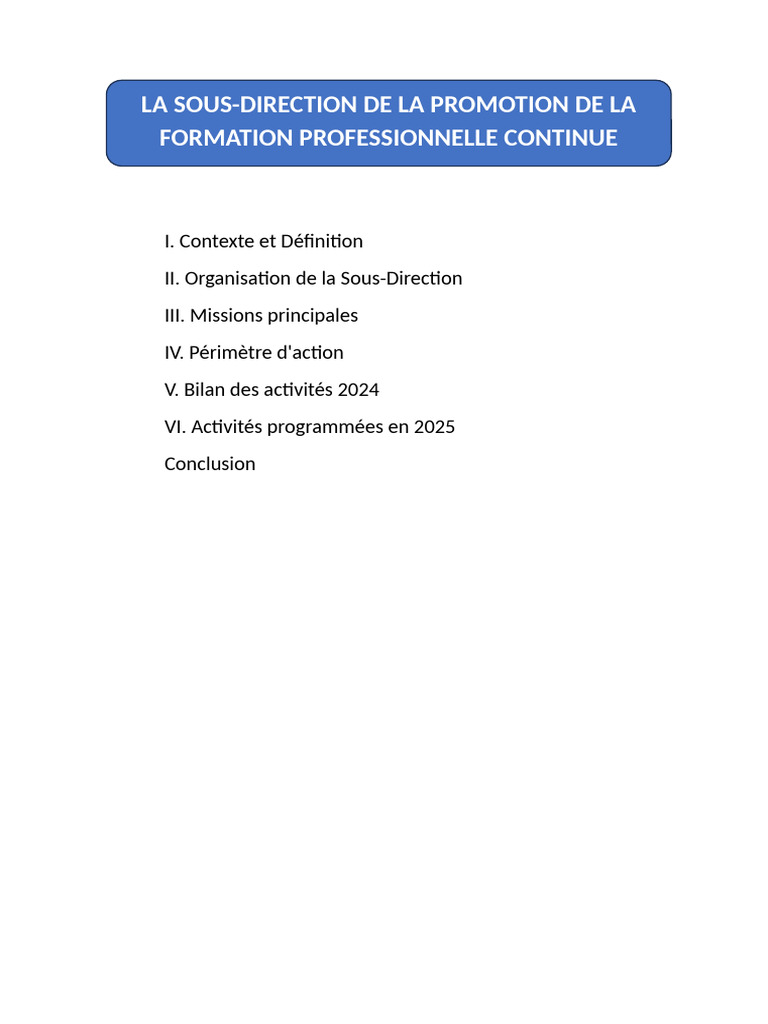 Promotion de la Formation Professionnelle | PDF | Développement ...
