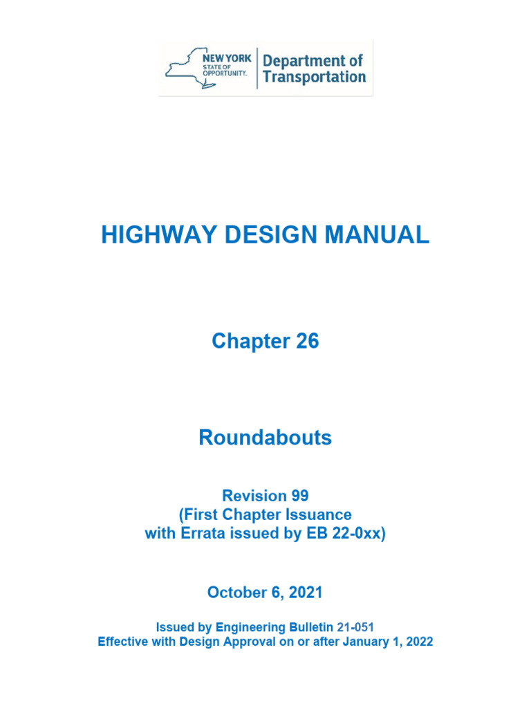 NYSDOT Roundabout Design Guidelines | PDF | Traffic | Intersection (Road)
