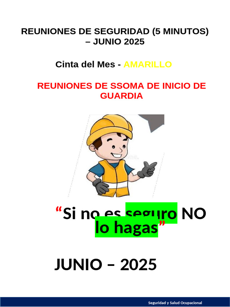 Temas de Seguridad para DDS 2025 | PDF | ruido | Seguridad y salud ...