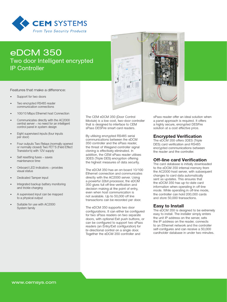eDCM 350 Two-Door Controller Overview | PDF | Manufactured Goods ...