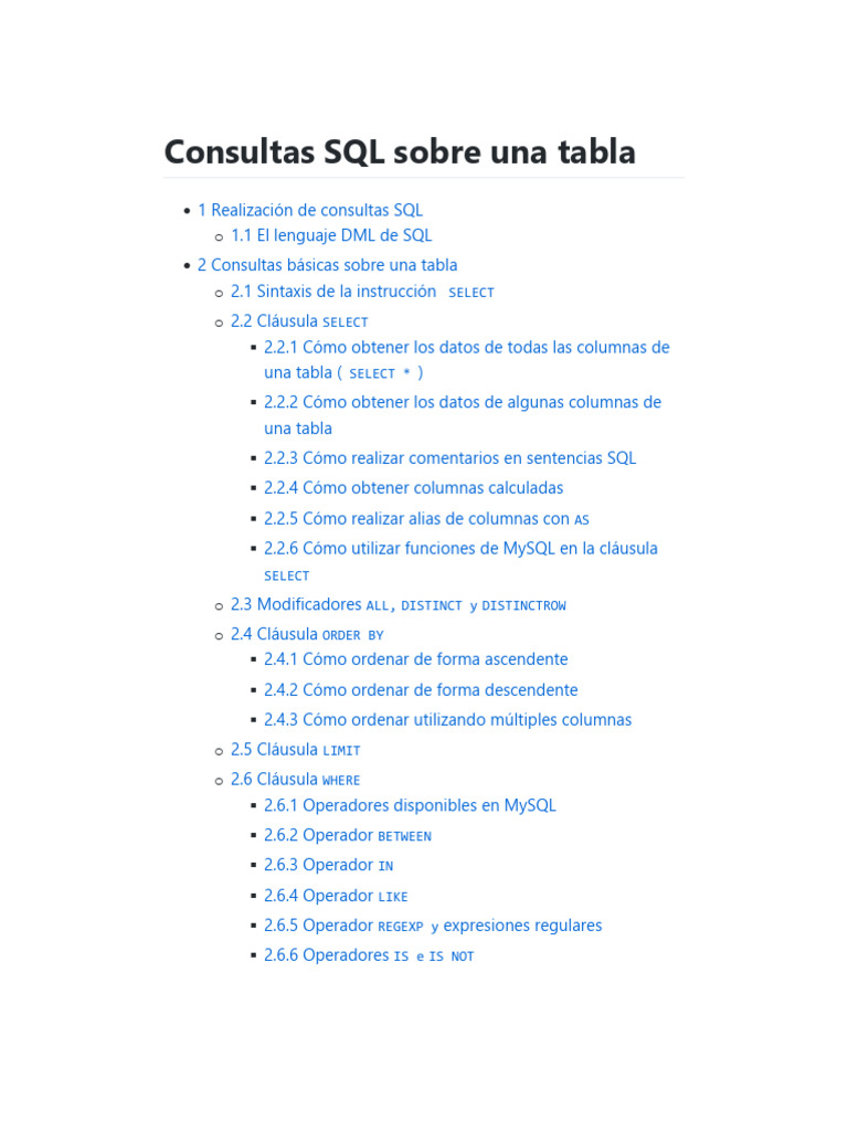 Consultas SQL Básicas en MySQL | PDF | SQL | Bases de datos