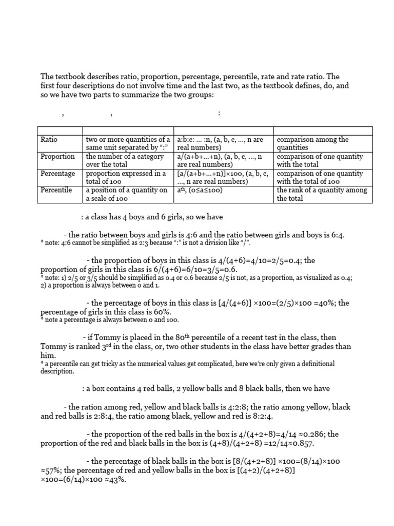 Statistics: Ratios, Rates, and Risks | PDF | Ratio | Odds