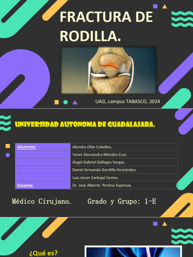 Tratamiento de fracturas de rodilla | PDF | Rodilla | Sistema ...