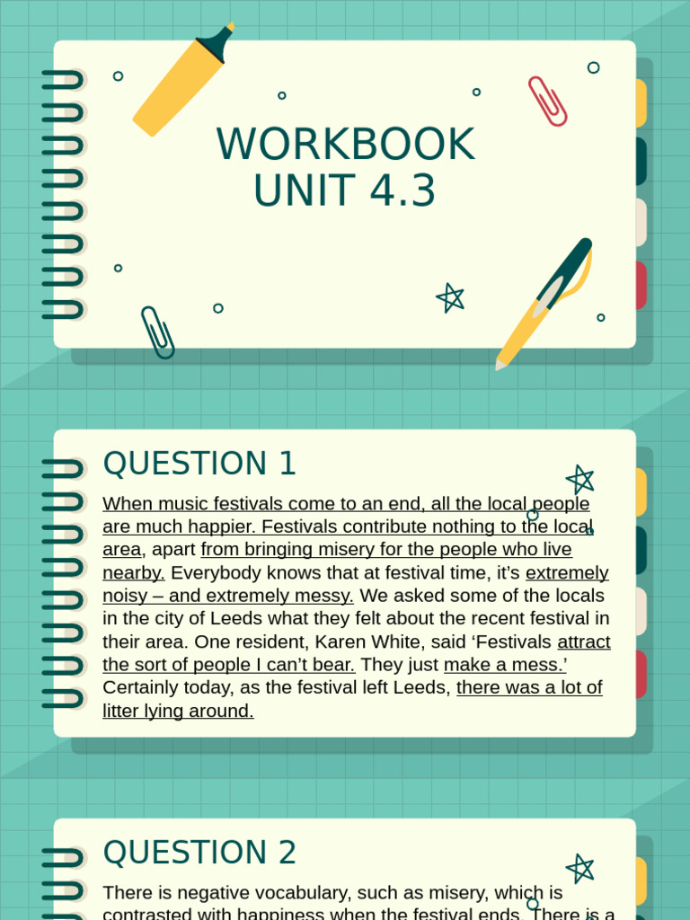WB Answers Unit 4.3 | PDF