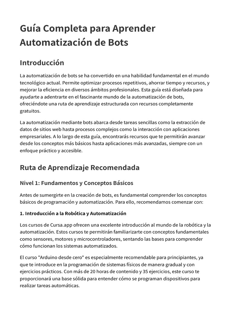 Guia Completa Automatizacion Bots | PDF | Internet Bot | Red mundial