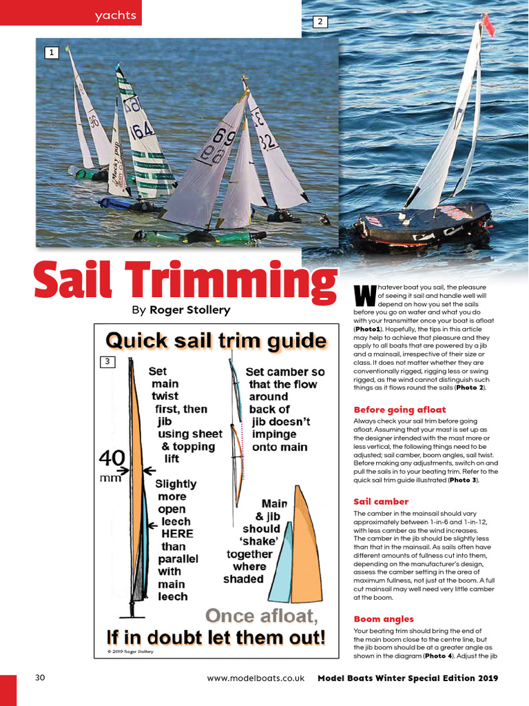 Essential Sail Trimming Tips for Model Boats | PDF | Sail | Mast (Sailing)