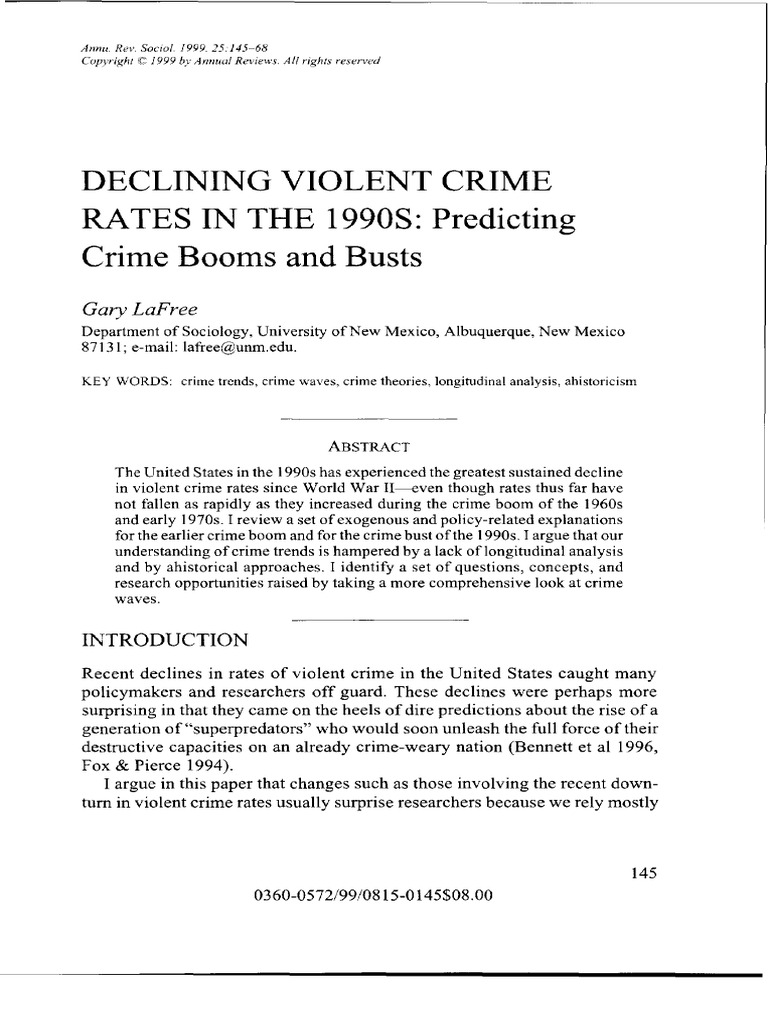 Declining Violent Crime Rates | PDF