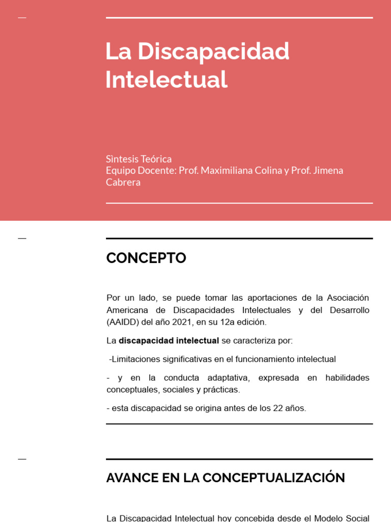 Discapacidad Intelectual: Enfoques y Conceptos | PDF | Invalidez ...