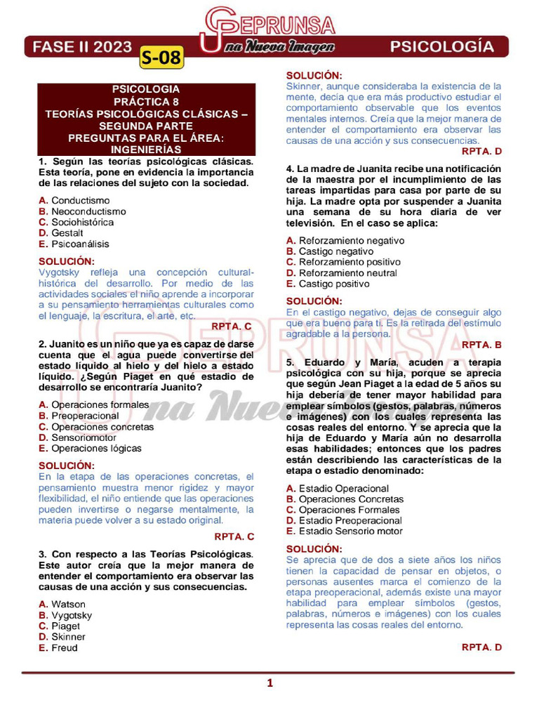 S - 08 Psicología Ceprunsa 2da Fase | PDF