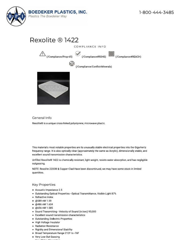 Rexolite Material Properties | PDF
