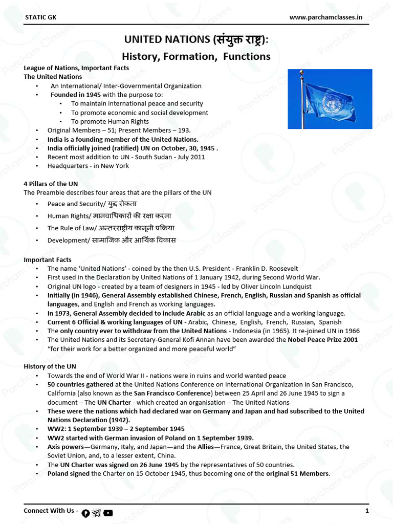 Lecture 47 United Nations | PDF | United Nations Security Council ...