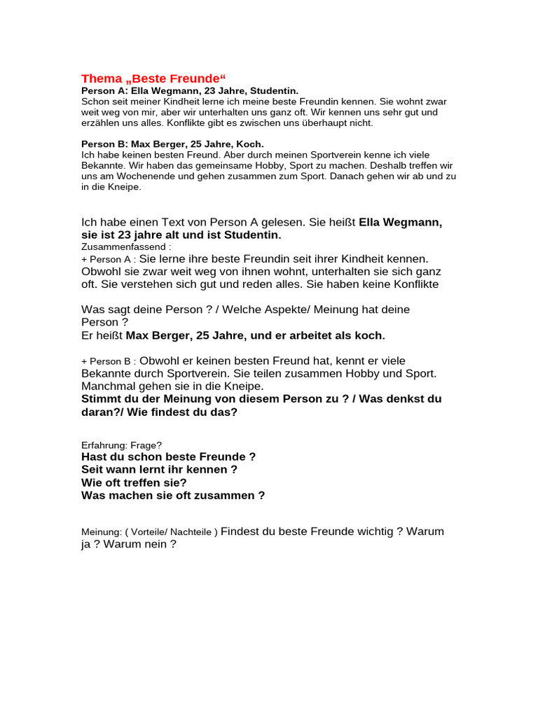 Thema Beste Freunde | PDF