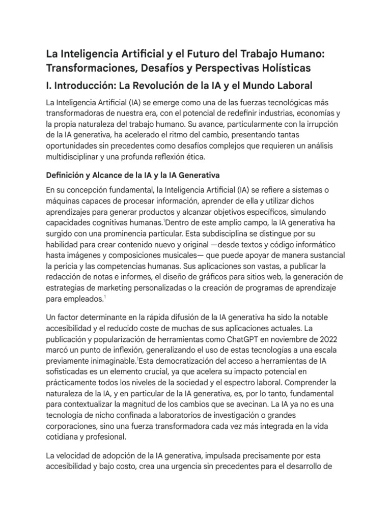 Impacto de la IA en el Trabajo Futuro | PDF | Inteligencia artificial ...