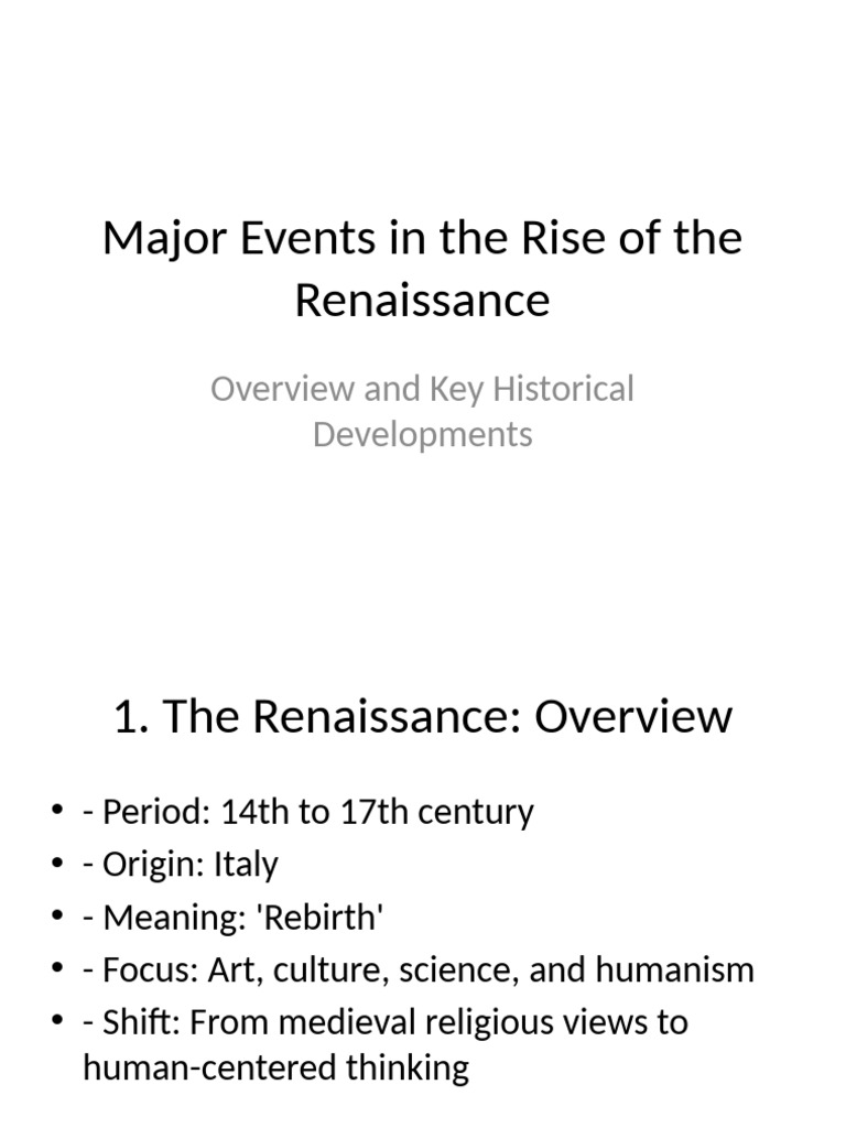 Key Events of the Renaissance Era | PDF