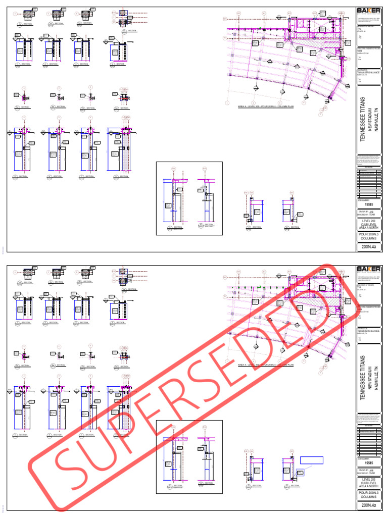Tekla Structures Column Plan for Nashville Stadium | PDF