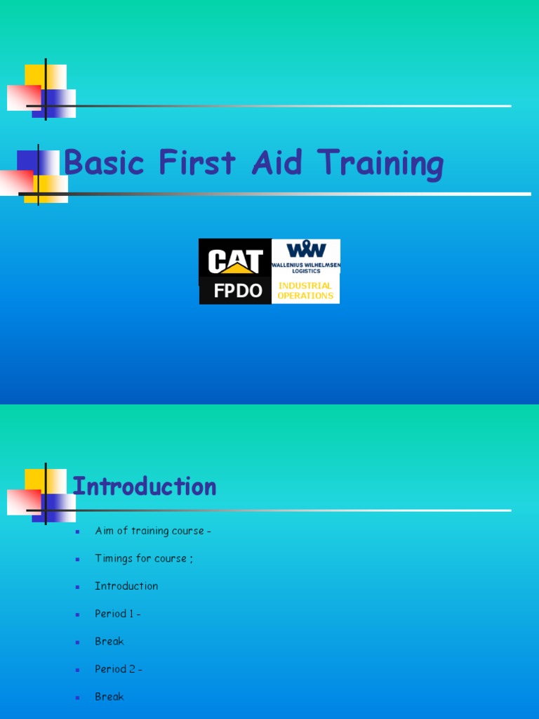 Basic First Aid Training Industrial Operations PDF Major Trauma