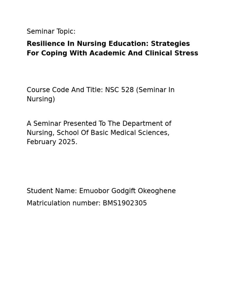 Resilience Strategies in Nursing Education | PDF | Psychological ...