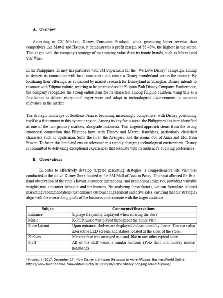 Disney Store Observations and Recommendations - Anacan | PDF | Brand ...