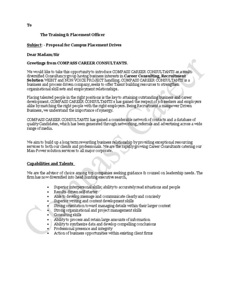 Proposal For College | PDF | Recruitment | Economies