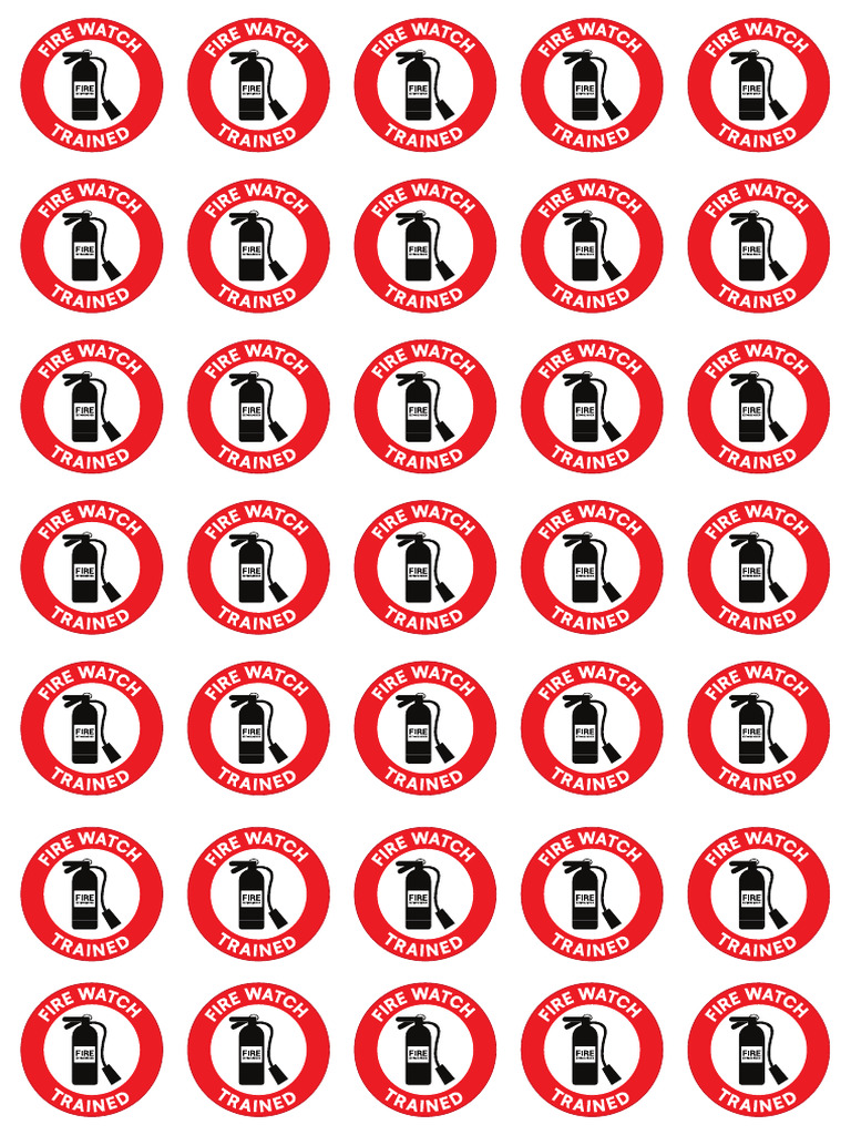 Fire Watch Trained - A4 Size Sheet | PDF