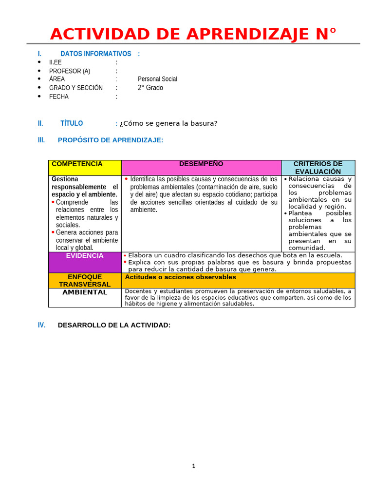 Generación de Basura en la Escuela | PDF | Residuos | Entorno natural