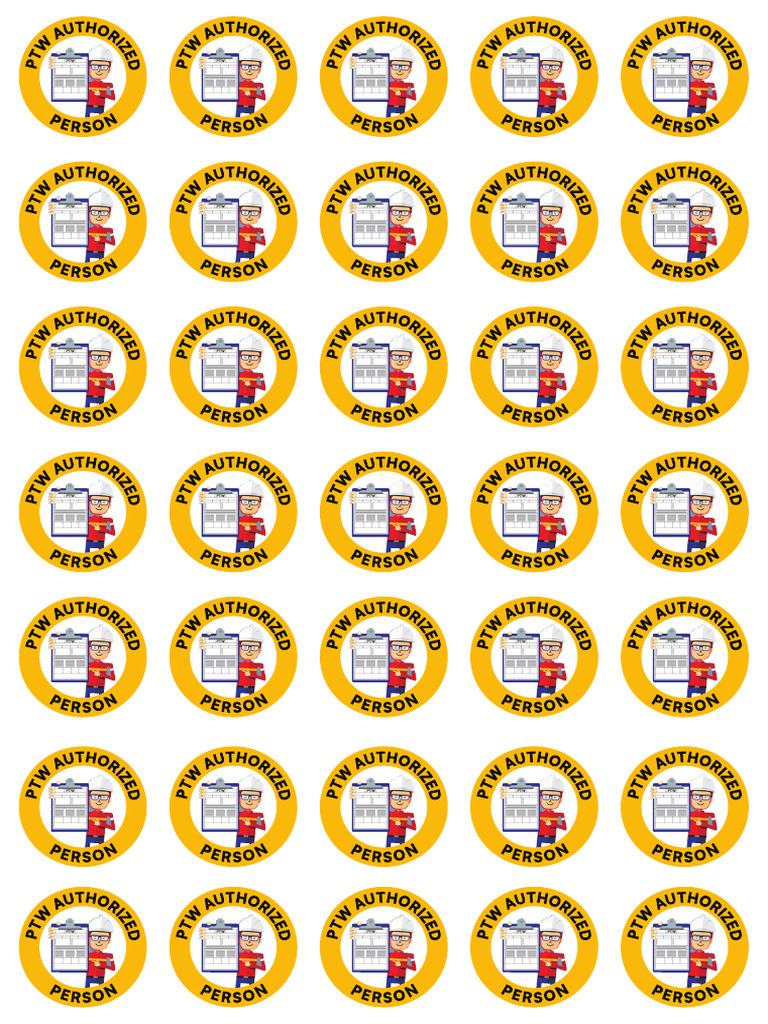 PTW Authorized Stickers - A4 Size | PDF