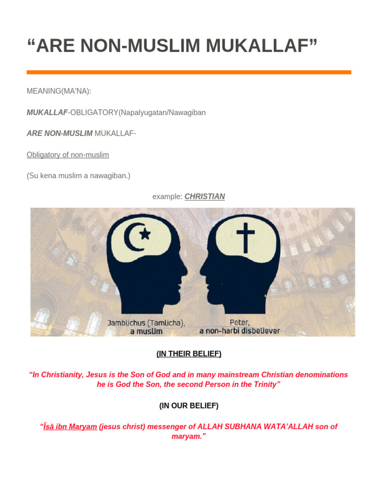 Are Non-Muslim Mukallaf | PDF